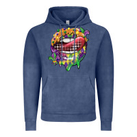Vintage Denim mardi gras lips Vintage Hoodie - CowGirlArtShop