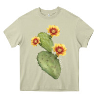 Mossy Opuntia Phaeacantha Cactus Heavy Core Tee - LillyAllenDesigns