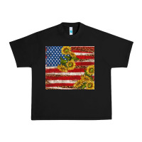 Black American flag sunflowers with leopard Urban Heavy Tee - TumblerDesignByShophia