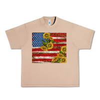 Burro American flag sunflowers with leopard Urban Heavy Tee - TumblerDesignByShophia
