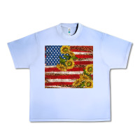Grape Ice American flag sunflowers with leopard Urban Heavy Tee - TumblerDesignByShophia