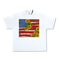 White American flag sunflowers with leopard Urban Heavy Tee - TumblerDesignByShophia