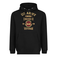 Black US Army Combat Engineer Combat Engineer Veteran Gift Heavyweight Hoodie - minhPixels