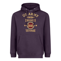 Plum US Army Combat Engineer Combat Engineer Veteran Gift Heavyweight Hoodie - minhPixels
