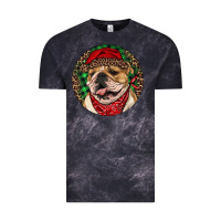 Cloud Black Christmas English Bulldog Vintage Tee - RanaPortraitStore