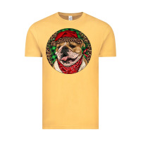 Vintage Mustard Christmas English Bulldog Vintage Tee - RanaPortraitStore