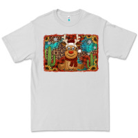 Dove Grey western christmas reindeer with background Premium Tee - Jasminsmagicworld