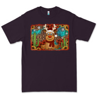 Plum western christmas reindeer with background Premium Tee - Jasminsmagicworld