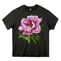 Asphalt Peony Flower Illustrations Heavy Core Tee - LillyAllenDesigns