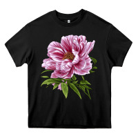 Black Peony Flower Illustrations Heavy Core Tee - LillyAllenDesigns