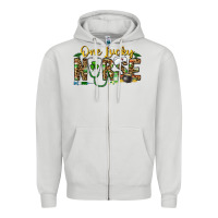 Dove Grey one lucky nurse Zipper Hoodie - CowhideDigitalArt