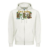 Oatmeal Heather one lucky nurse Zipper Hoodie - CowhideDigitalArt