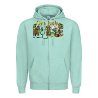 Seafoam one lucky nurse Zipper Hoodie - CowhideDigitalArt