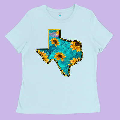 Sunflower Turquoise Texas Ladies Tee Designed By Bettercallsaul