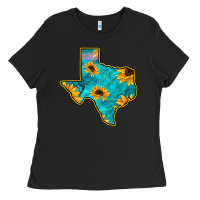 Black Sunflower Turquoise Texas Ladies Tee - Bettercallsaul