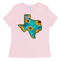 Bubblegum Pink Sunflower Turquoise Texas Ladies Tee - Bettercallsaul