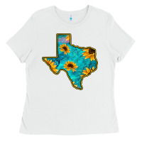 White Sunflower Turquoise Texas Ladies Tee - Bettercallsaul
