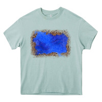 Gemstone Blue Leopard Background Heavy Core Tee | Teevron