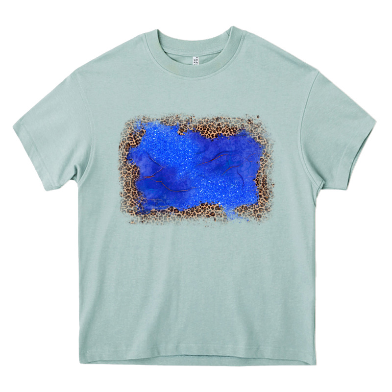 Gemstone Blue Leopard Background Heavy Core Tee by JahusDesignShop | Teevron