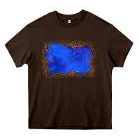 Chocolate Brown gemstone blue leopard background Heavy Core Tee - JahusDesignShop