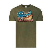 Vintage Olive Tastes like freedom 4th of july Vintage Tee - HowdyJamesFarm