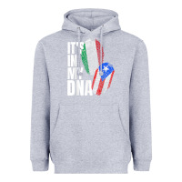 Heather Grey Italian And Puerto Rican DNA Mix Flag Heritage Gift Heavyweight Hoodie - minhPixels