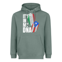 Sage Italian And Puerto Rican DNA Mix Flag Heritage Gift Heavyweight Hoodie - minhPixels