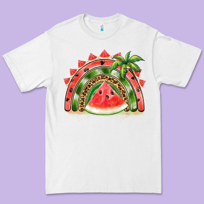 Watermelon Slice  Rainbow Premium Tee Designed By Barkaloodesign