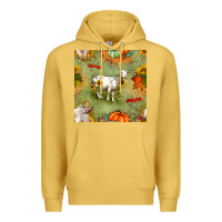 Antique Gold fall goats seamless pattern Premium Hoodie - BundleAndBundleShop