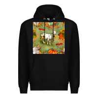 Black fall goats seamless pattern Premium Hoodie - BundleAndBundleShop