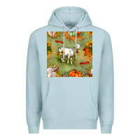 Blue Mist fall goats seamless pattern Premium Hoodie - BundleAndBundleShop