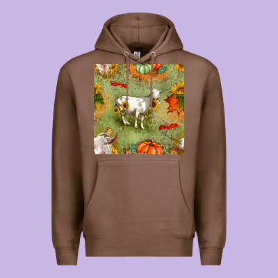 Fall Goats Seamless Pattern Premium Hoodie Designed By Bundleandbundleshop