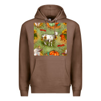Chestnut fall goats seamless pattern Premium Hoodie - BundleAndBundleShop
