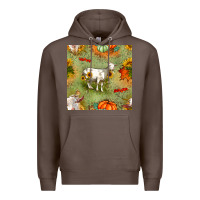 Coffee fall goats seamless pattern Premium Hoodie - BundleAndBundleShop