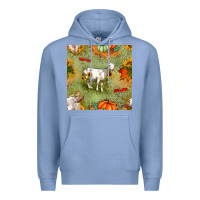 Colony Blue fall goats seamless pattern Premium Hoodie - BundleAndBundleShop