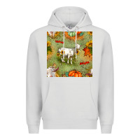 Dove Grey fall goats seamless pattern Premium Hoodie - BundleAndBundleShop
