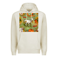 Oatmeal Heather fall goats seamless pattern Premium Hoodie - BundleAndBundleShop