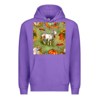 Purple fall goats seamless pattern Premium Hoodie - BundleAndBundleShop