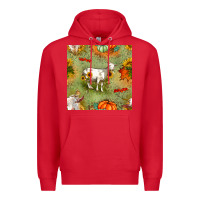 Red fall goats seamless pattern Premium Hoodie - BundleAndBundleShop