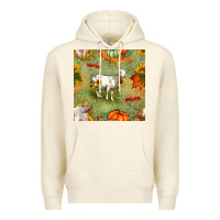 Sandshell fall goats seamless pattern Premium Hoodie - BundleAndBundleShop