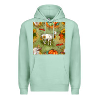 Seafoam fall goats seamless pattern Premium Hoodie - BundleAndBundleShop