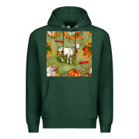 Sports Green fall goats seamless pattern Premium Hoodie - BundleAndBundleShop