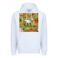 White fall goats seamless pattern Premium Hoodie - BundleAndBundleShop