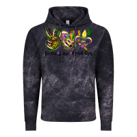 Cloud Black peace love mardi gras Vintage Hoodie - CowGirlArtShop
