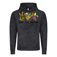 Vintage Black peace love mardi gras Vintage Hoodie - CowGirlArtShop