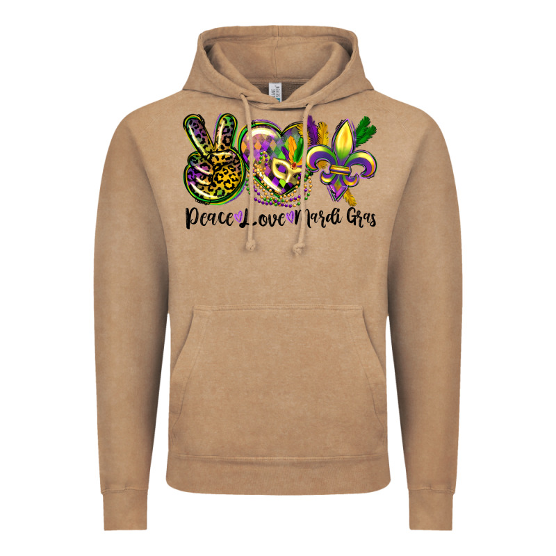 Peace Love Mardi Gras Vintage Hoodie by CowGirlArtShop | Teevron