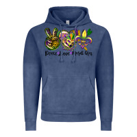 Vintage Denim peace love mardi gras Vintage Hoodie - CowGirlArtShop