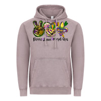 Vintage Zinc peace love mardi gras Vintage Hoodie - CowGirlArtShop