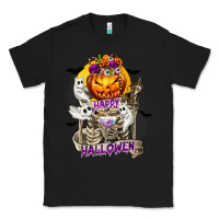 Black Happy Halloween with Skeleton Classic Tee - texasbilliewilder