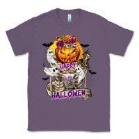 Lavender Happy Halloween with Skeleton Classic Tee - texasbilliewilder